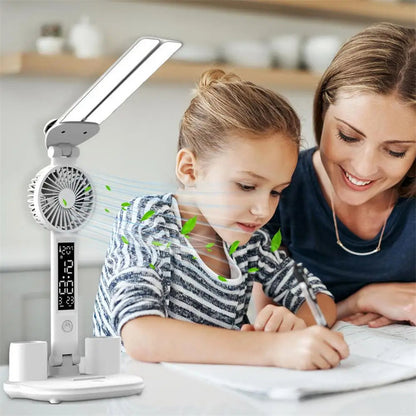 Foldable LED Desk Lamp with Fan