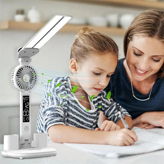 Foldable LED Desk Lamp with Fan