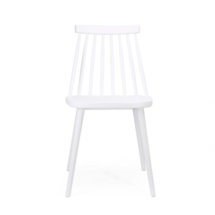 Farmhouse Spindle Back Dining Chairs, Set Of 2, White