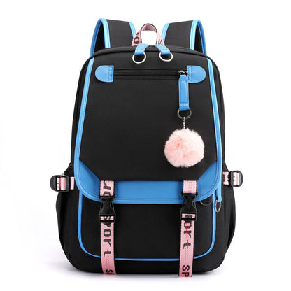 Luminous USB Nylon Student Backpack