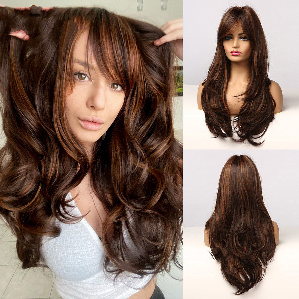 Dark Brown Eight-Character Bangs