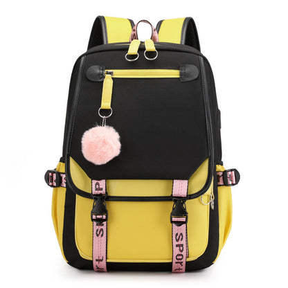 Luminous USB Nylon Student Backpack