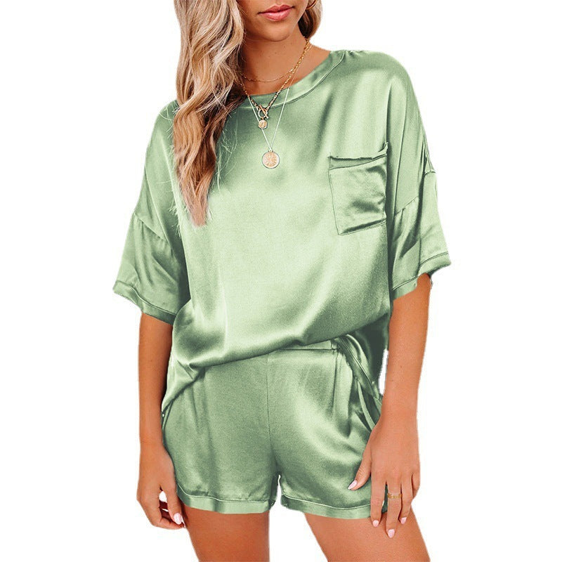 Pajama Set Short Sleeve Sleepwear Women Home Clothing