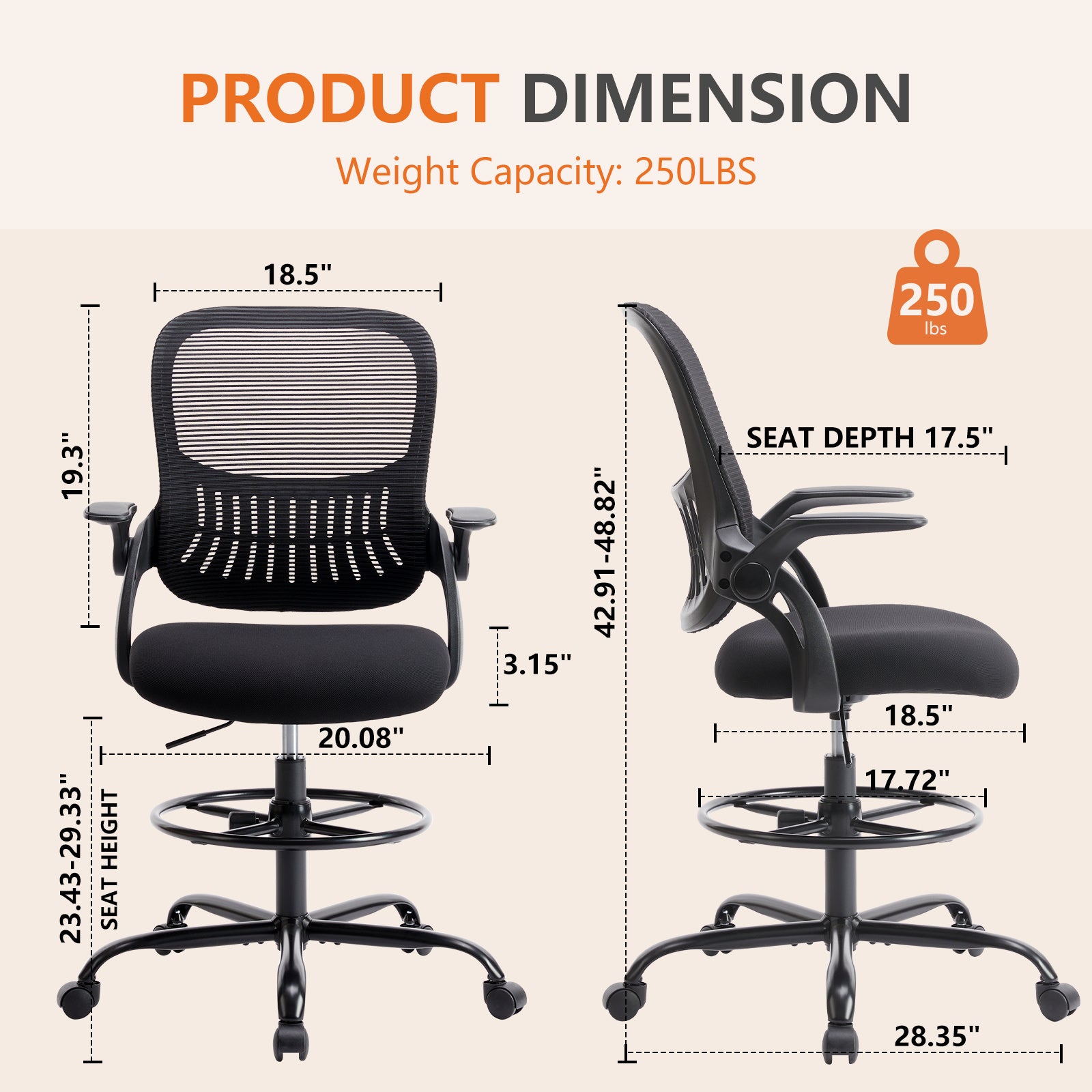 Standing Desk High Office Chair