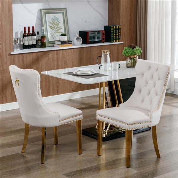 Velvet Upholstered Dining Chair - 2-piece Set