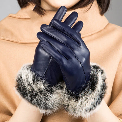 Rabbit Hair Mouth Fashion Gloves