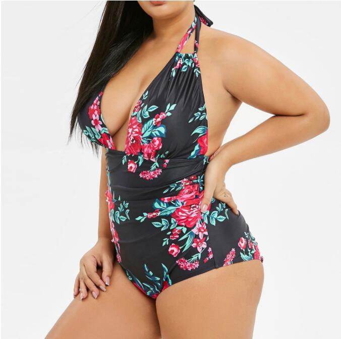 Printed one-piece swimsuit