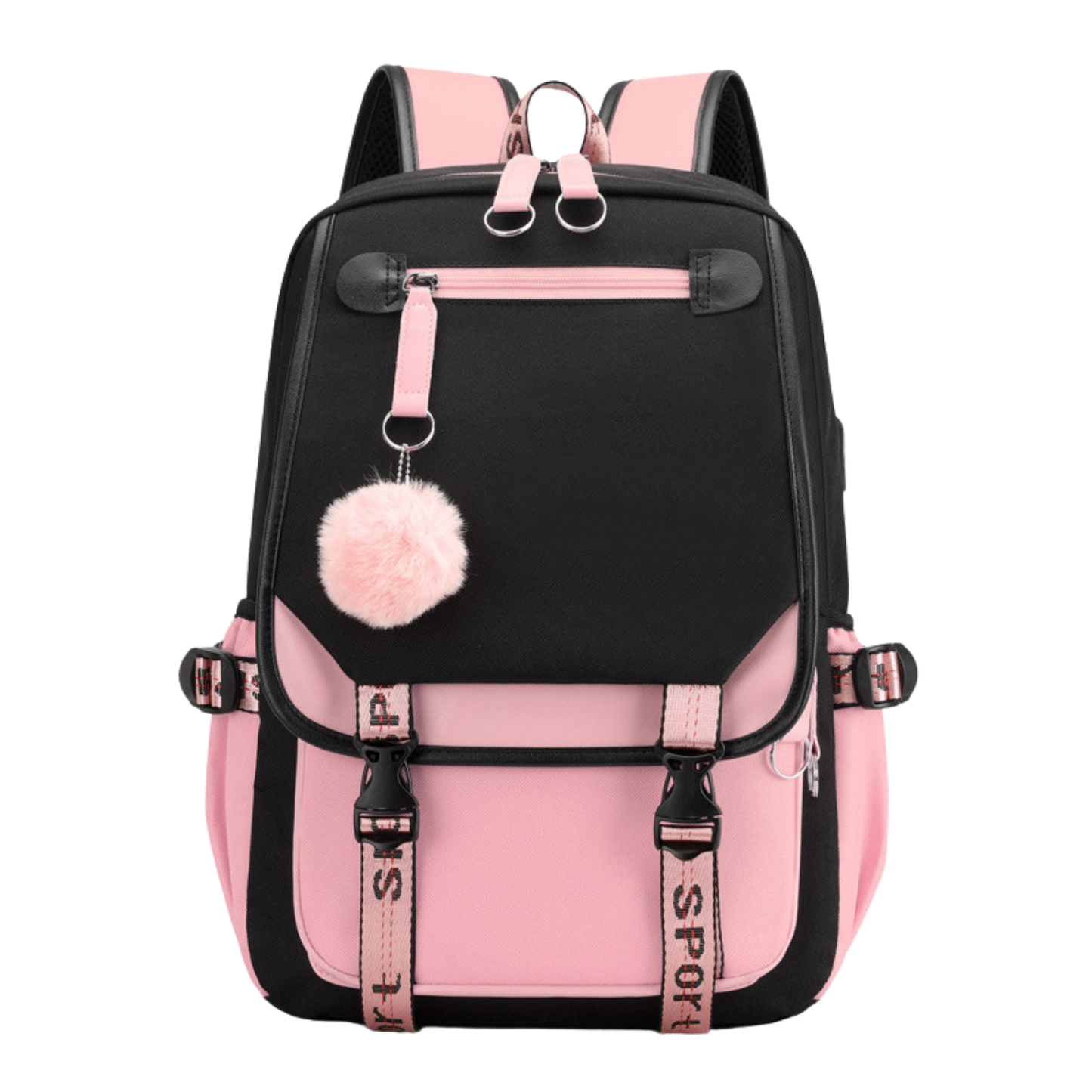 Luminous USB Nylon Student Backpack