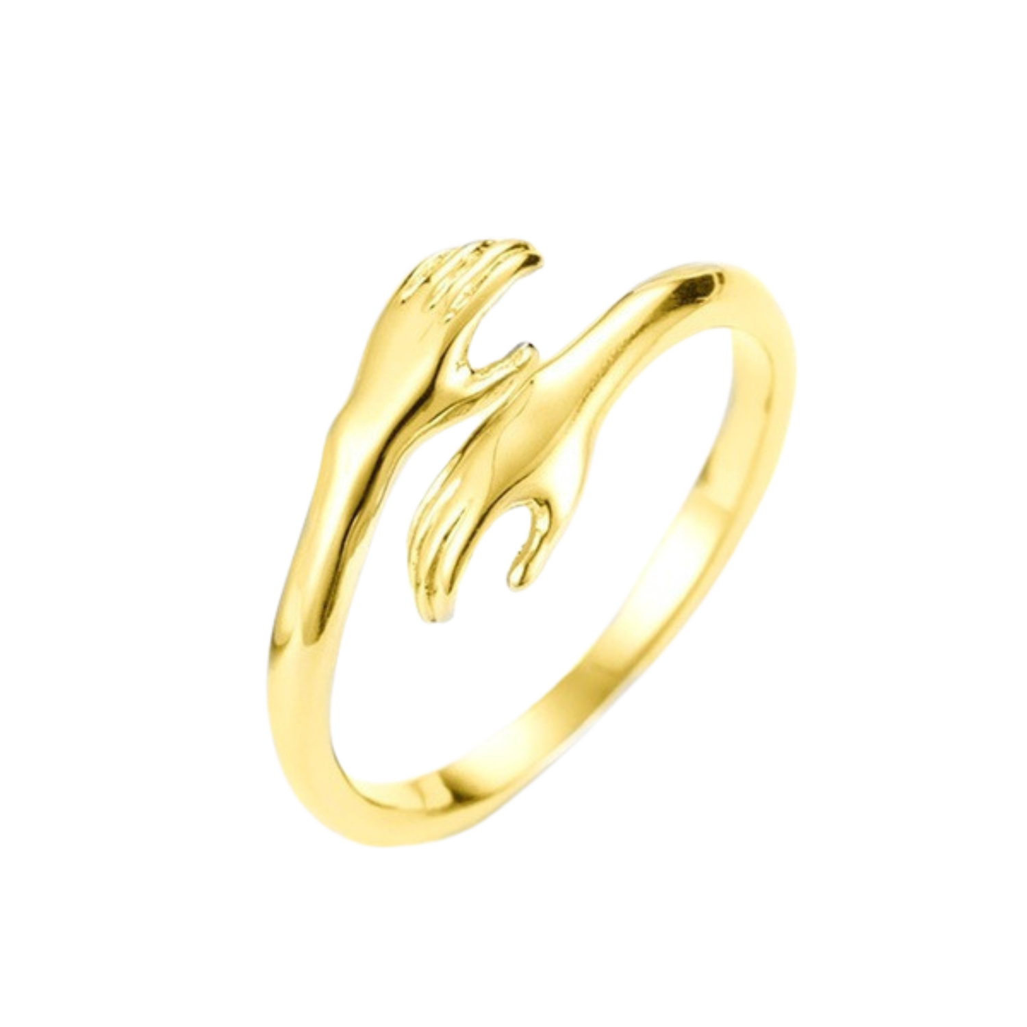 Adjustable Alloy Hands Hug Ring