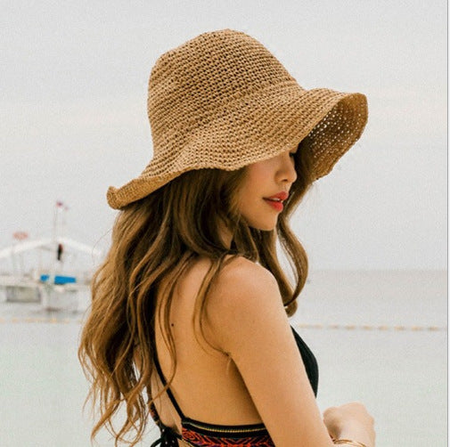 Women's Foldable Straw Sunscreen Hat