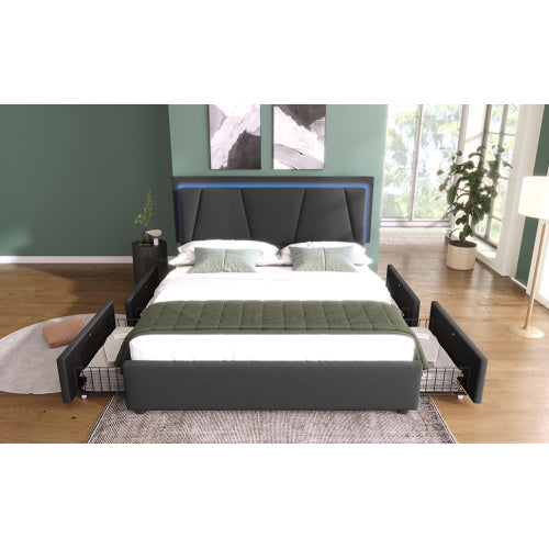 Wooden Storage Bed Bed Frame   Size  160cmx200cm