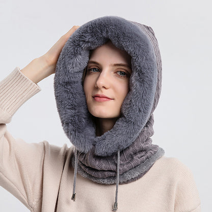 Women's Winter Thick Plush Hat with Scarf