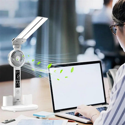 Foldable LED Desk Lamp with Fan