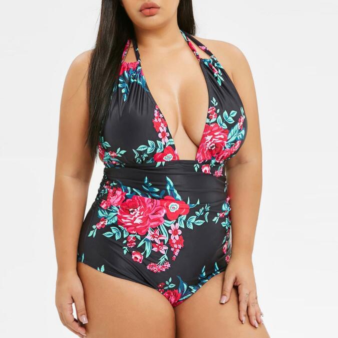 Printed one-piece swimsuit