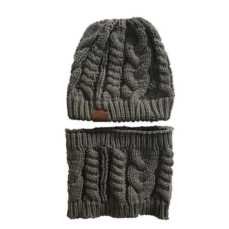 Women's Autumn/Winter Knitted Hat and Scarf Set