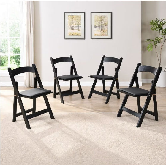 Set Of 4 Upholstered Folding Chairs