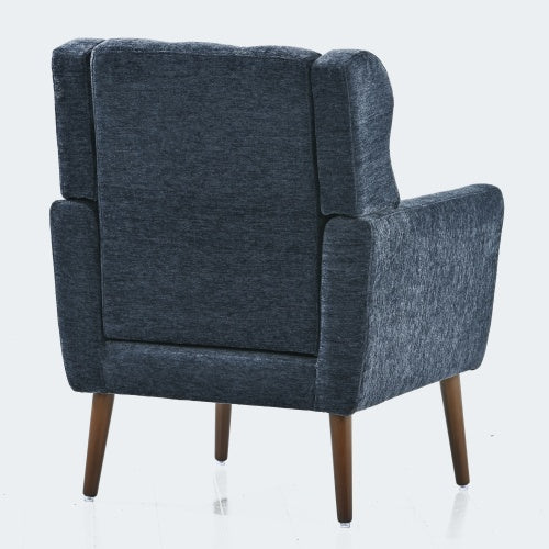 Modern Accent Chair,Chenille Arm Chairs For Living Room,Upholstered Mordern Armchair,Comfy Soft Padded Lounge Chair In Small Space, Bedroom, W Pillow, Solid Wood Leg