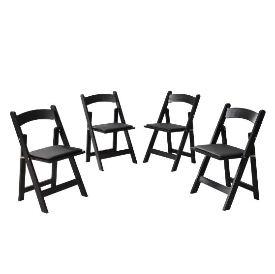 Set Of 4 Upholstered Folding Chairs