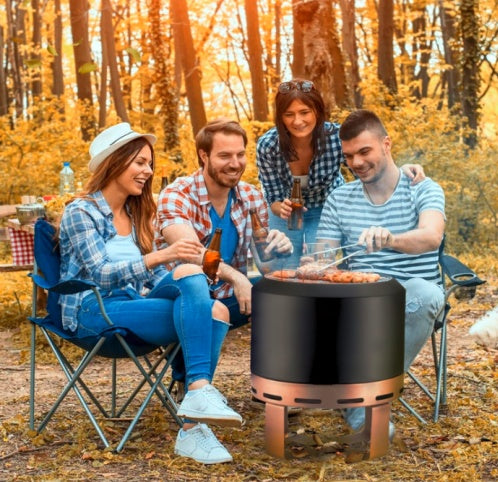 Outdoor Smokeless Fire Pit Stove 18 For Camping Bonfire, Wood Burning Fire Place Firepit With Stand For Patio  Outside