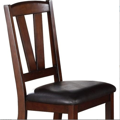 Dark Walnut Wood Framed Back Set Of 2 Dining Chairs Breakfast Kitchen Cushion Seats