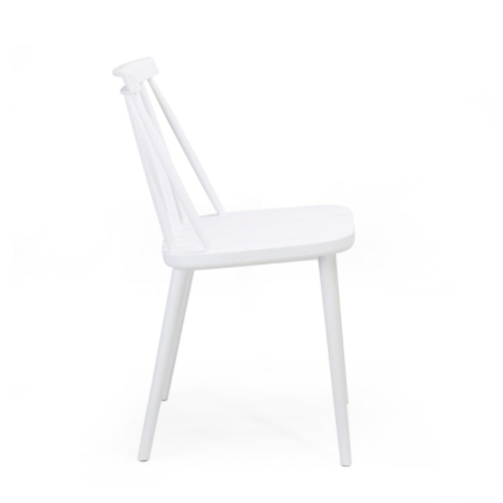 Farmhouse Spindle Back Dining Chairs, Set Of 2, White