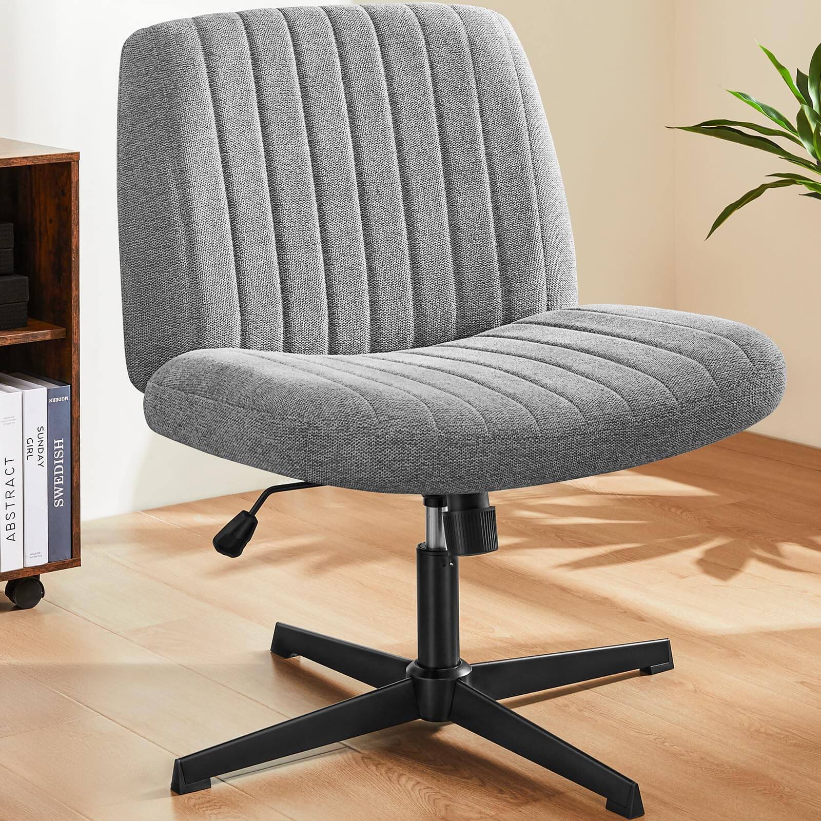 Cross-Legged Chair,No Wheels Armless Swivel Home Office Chair