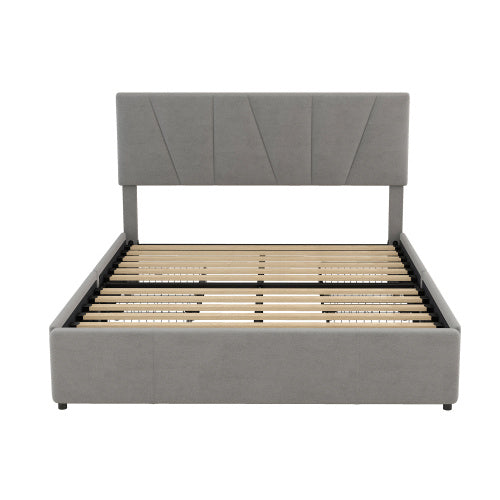 Decorated King-size Upholstered Platform Bed