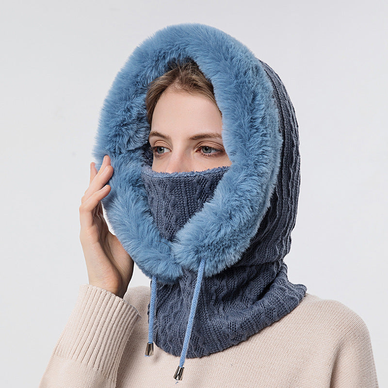 Women's Winter Thick Plush Hat with Scarf