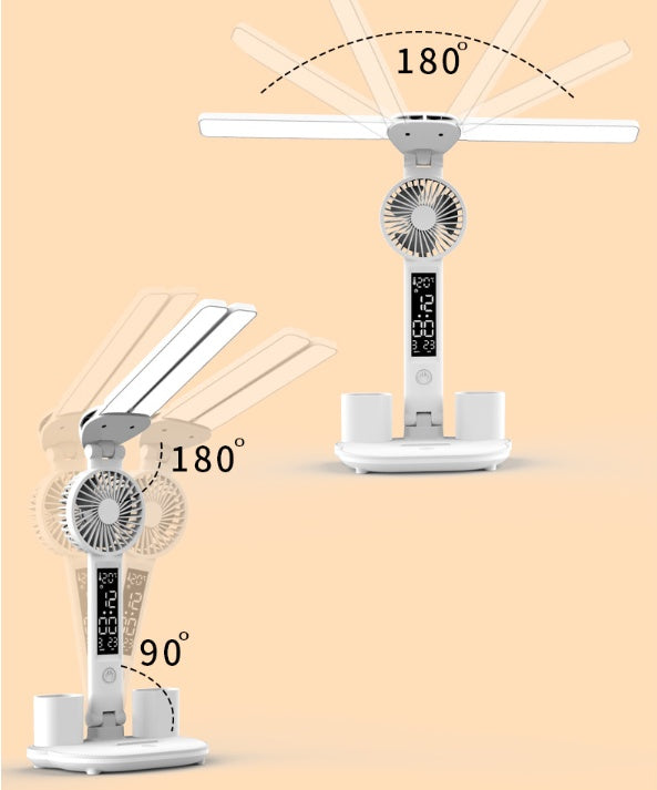 Foldable LED Desk Lamp with Fan