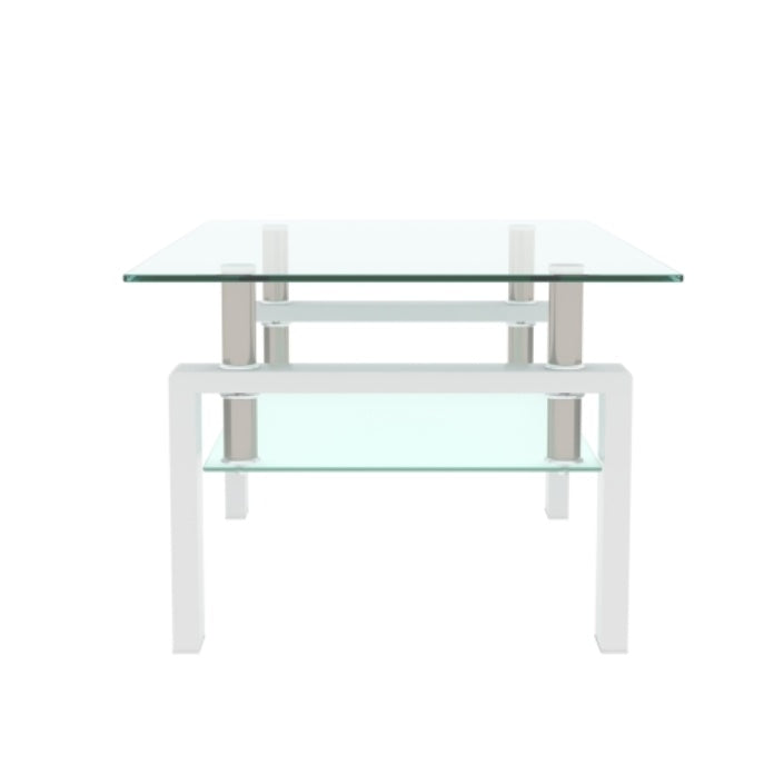 White Coffee Table, Clear Coffee Table, Modern Side Center Tables For Living Room, Living Room Furniture