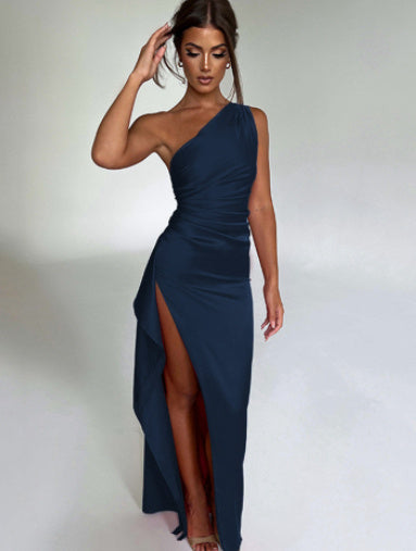 Women's Sexy Satin One Shoulder Dress