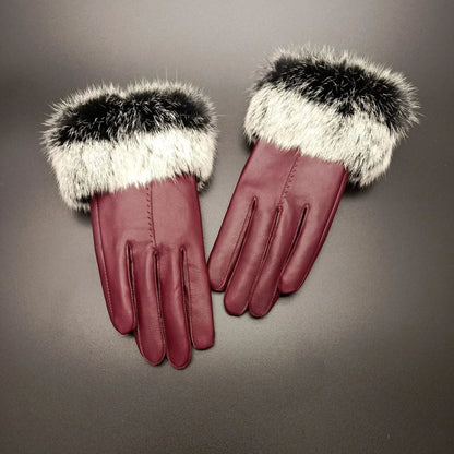 Rabbit Hair Mouth Fashion Gloves