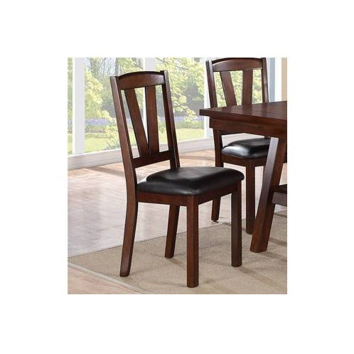 Dark Walnut Wood Framed Back Set Of 2 Dining Chairs Breakfast Kitchen Cushion Seats