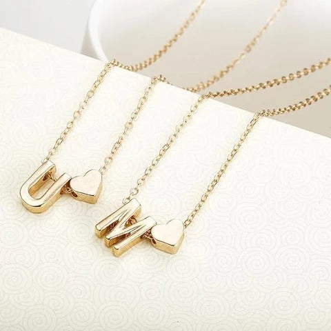 Heart Letter Clavicle Necklace