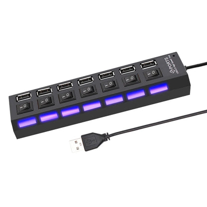 USB 2.0 Hub with Power Adapter and Switch