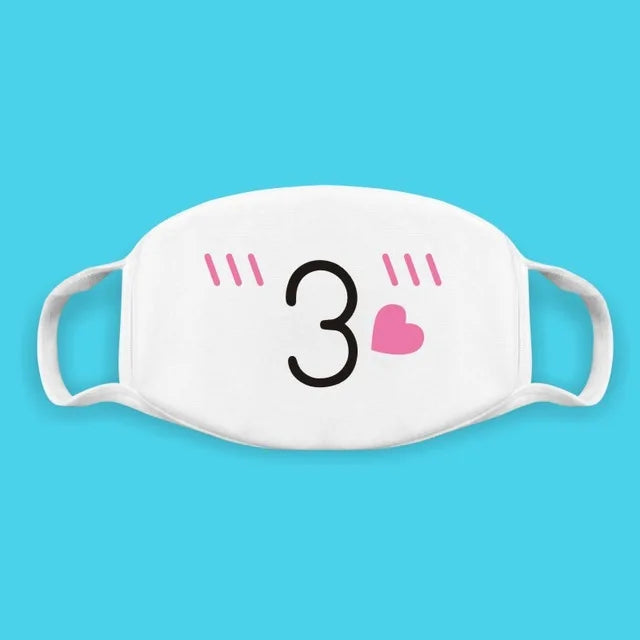 Super Cute Expression Smile Breathable Mouth Face Mask For Korean Black Kpop Unisex Kawaii Face Mouth Muffle Mask Cotton Anime