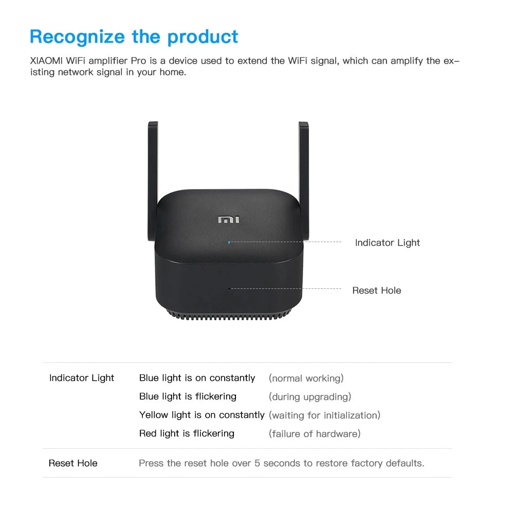 New Original Xiaomi Wifi Amplifier Pro 300M 2.4G Repeater Network Expander Range Extender Roteader Mi Wireless Wi-Fi Router