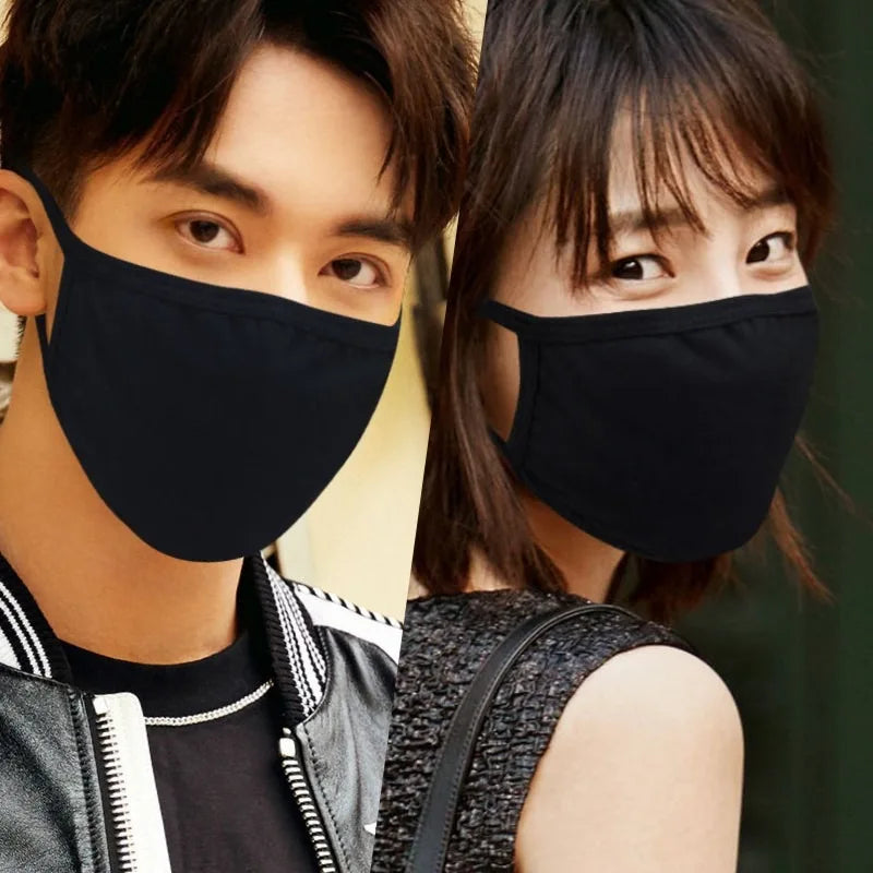 Super Cute Expression Smile Breathable Mouth Face Mask For Korean Black Kpop Unisex Kawaii Face Mouth Muffle Mask Cotton Anime