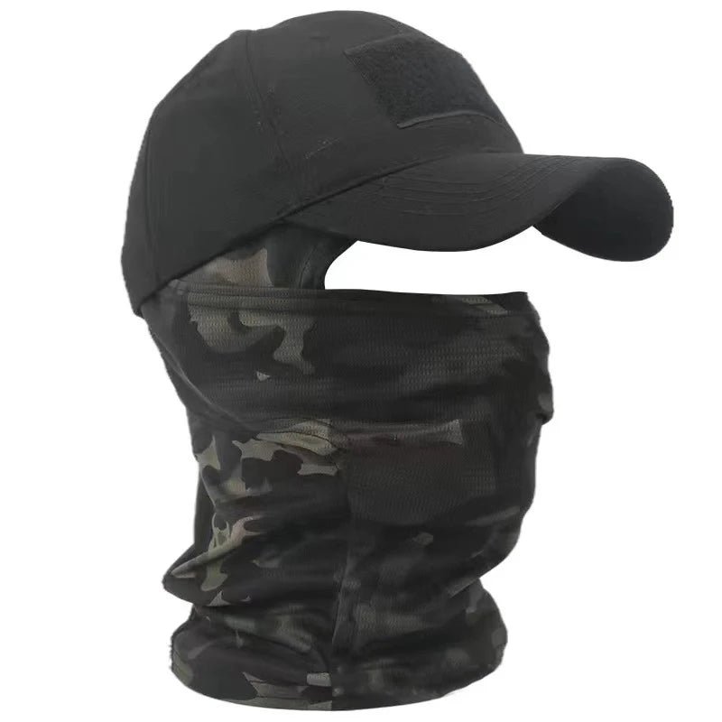 Tactical Balaclava Baseball Caps Full Face Mask Set Men Summer Snapback Sun Hat Outdoor Hunting Camouflage Balaclava