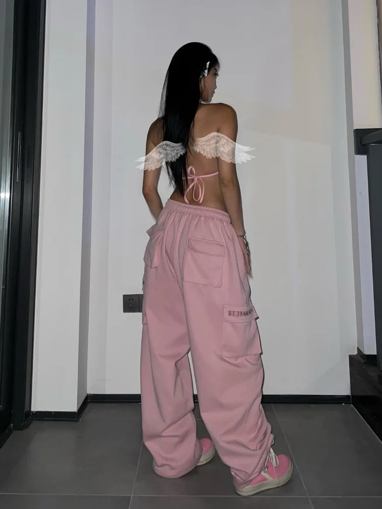 Y2K Pink Parachute Sweatpants