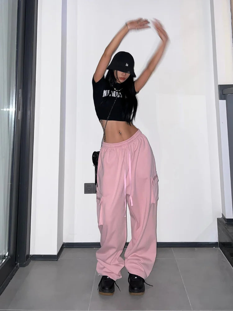 Y2K Pink Parachute Sweatpants