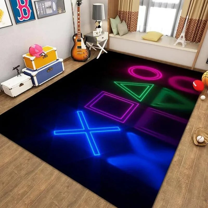 Modern Colorful Gaming Themed Carpet Non Slip Floor Mat For Living Room Kitchen Entrance Door Balcony Washable Rug Home Decor