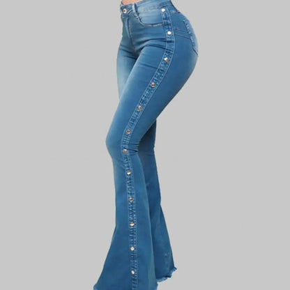 Women's Mid-Waisted Stretch Flare Jeans