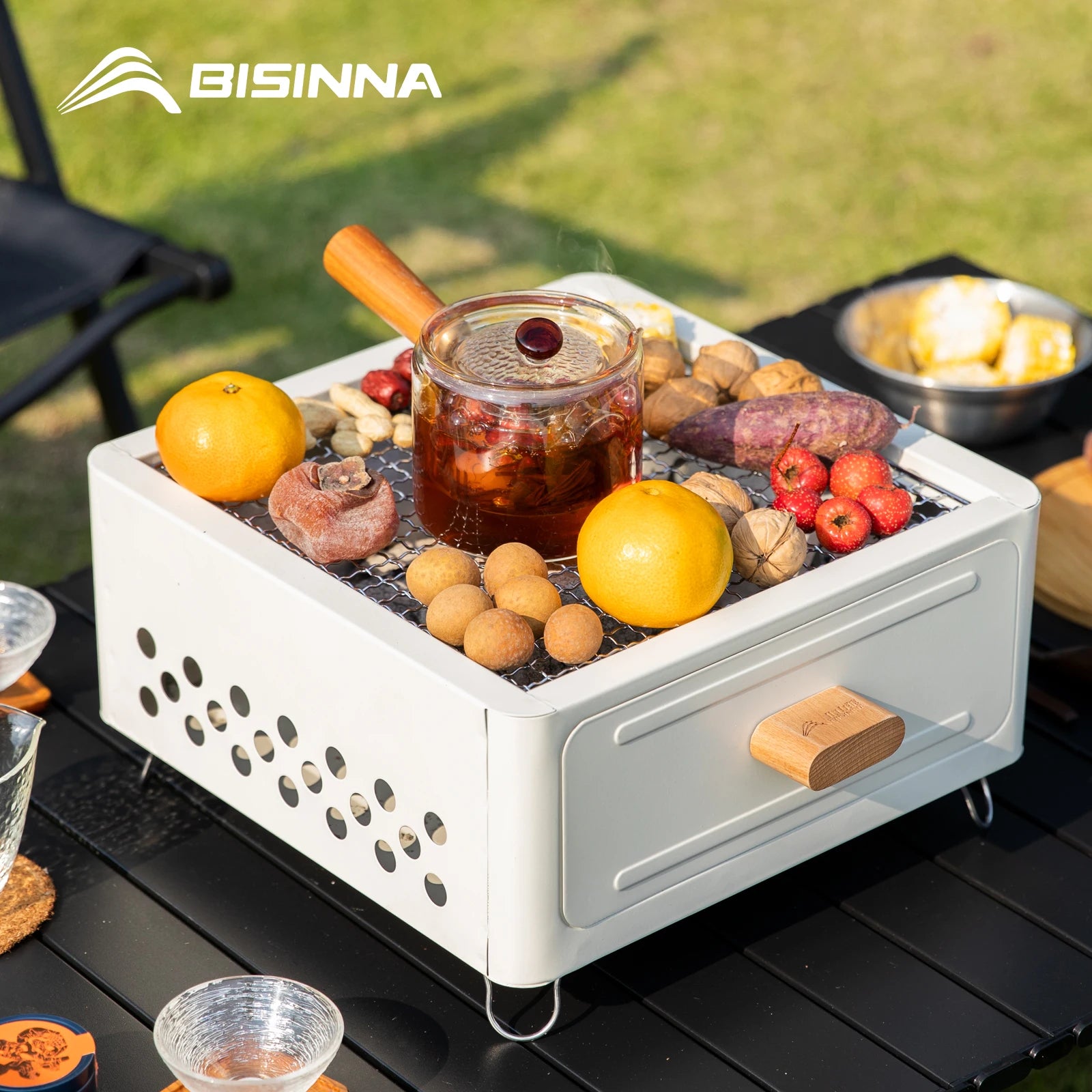 BISINNA Multi-functional Camping Stove BBQ Charcoal Grill Portable Burner Outdoor Camp Picnic
