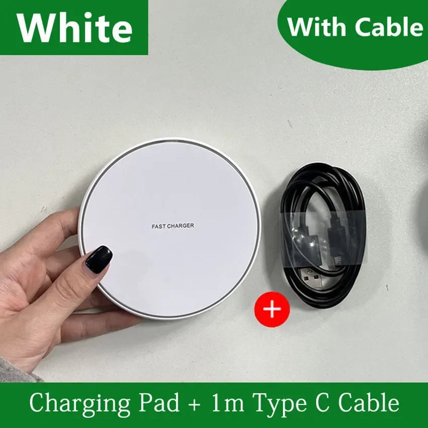 200W Wireless Charger Pad Fast Wireless Charging Station For Samsung Galaxy S25 S24 S23 S22 Xiaomi iPhone 16 15 14 13 12 Pro Max