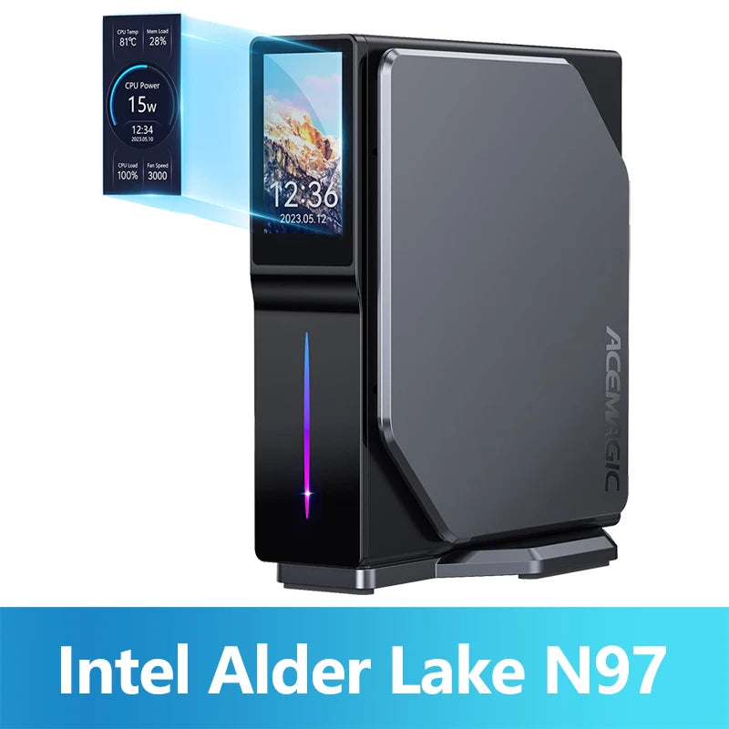 ACEMAGIC S1 Mini PC Gamer Windows 11 Intel 12th Alder Lake N100 DDR4 16GB 512GB WIFI5 ,Bluetooth 4.2 VGA Gaming Computer