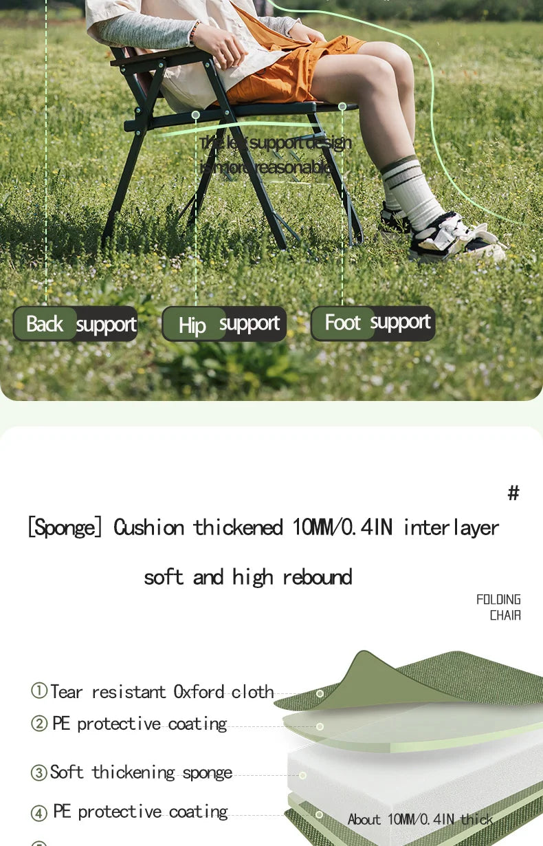 BISINNA Outdoor Folding Camping Chair Portable Lounge Kemit Chair Picnic Beach Hiking Trekking
