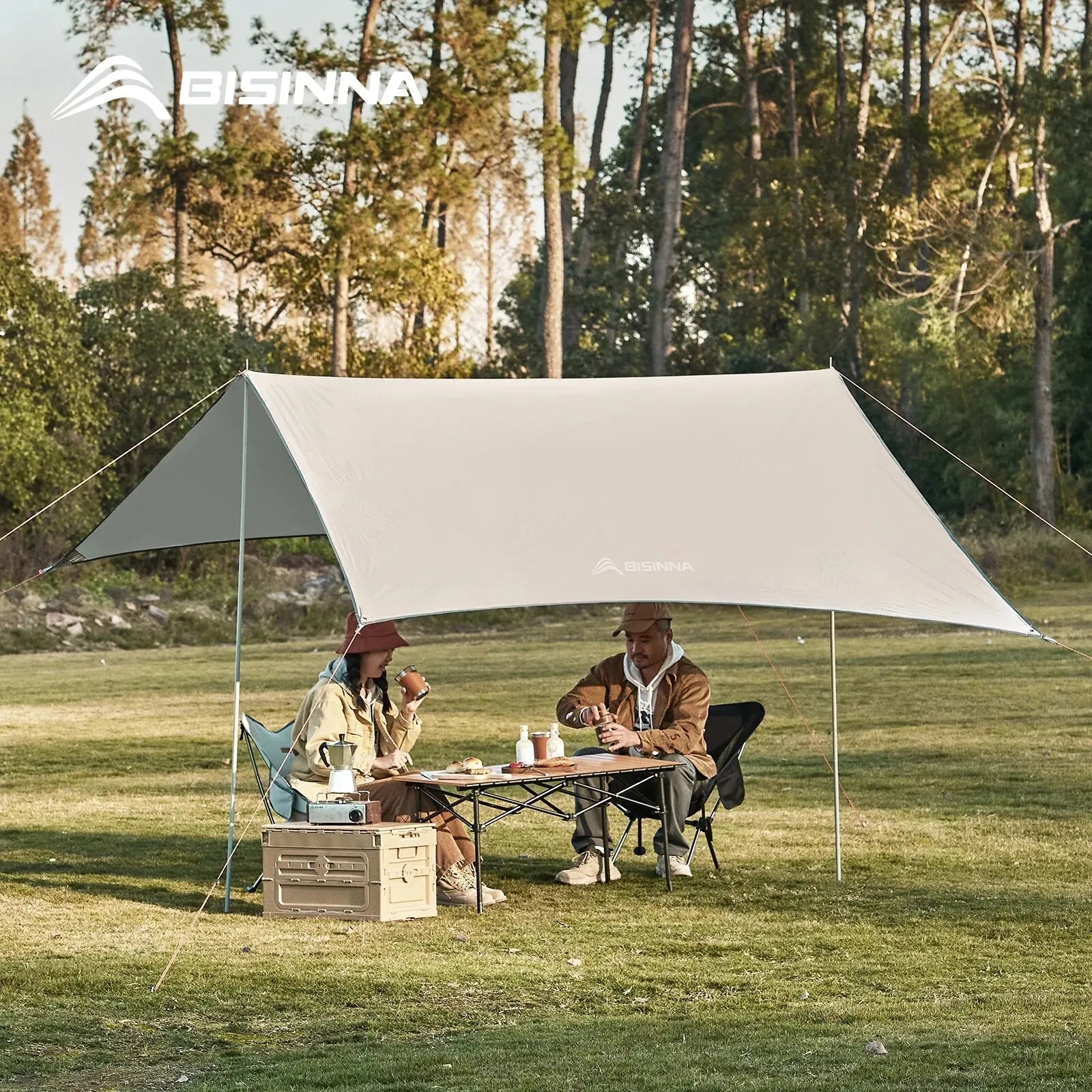 BISINNA Waterproof Camping Awning Tent Sun Shade Oxford Canopy Tarp Ultralight UV Garden Beach for Tourism Hiking Sun Shelter