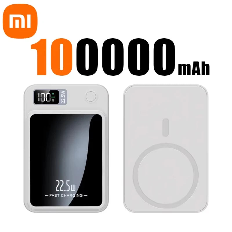 Xiaomi 100000mAh Magnetic Power Bank Wireless Fast Charger For Magsafe Portable Auxiliary Battery Pack For iphone Huawei Samsung