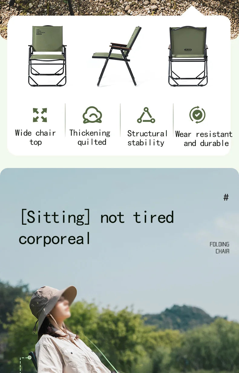 BISINNA Outdoor Folding Camping Chair Portable Lounge Kemit Chair Picnic Beach Hiking Trekking